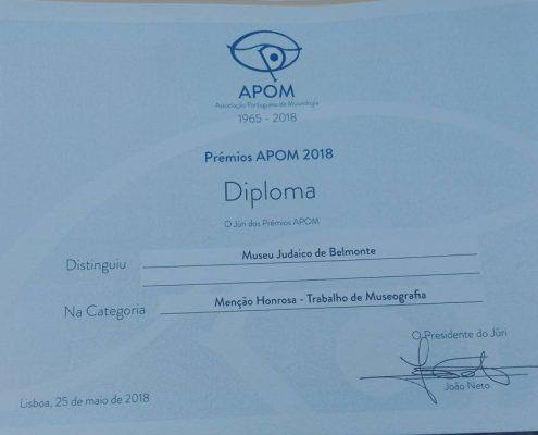 Prémio Museu Judaico diploma