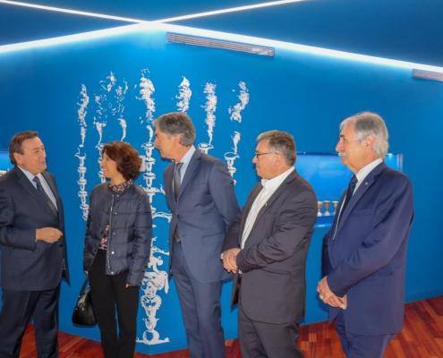 O Presidente da Câmara Municipal de Belmonte, Dr. António Rocha, a Senhora Secretária de Estado do Turismo, Eng. Rita Marques, o Presidente do Turismo Centro de Portugal, Dr. Pedro Machado, o Presidente das Aldeias Históricas de Portugal, Eng. António Robalo e o Vereador Amândio Melo