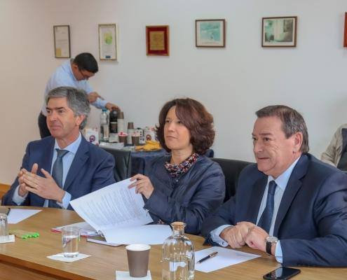O Presidente do Turismo Centro de Portugal, Dr. Pedro Machado, a Senhora Secretária de Estado do Turismo, Eng. Rita Marques e o Presidente da Câmara Municipal de Belmonte, Dr. António Rocha