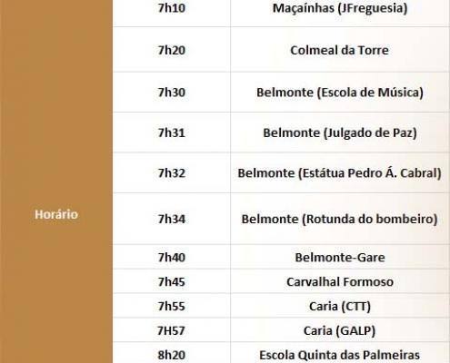 Horario Transportes Belmonte Covilha